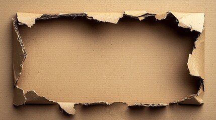 Aufkleber - Ragged Cardboard Texture Top View : Generative AI