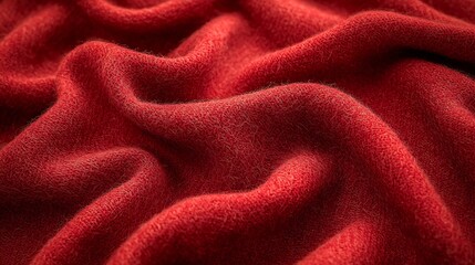Poster - Red Woolen Fabric Abstract Background : Generative AI