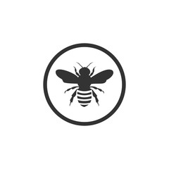 Canvas Print - Simple bee icon isolated on transparent background