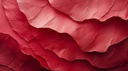 Poster - Red Wrinkled Paper Background : Generative AI