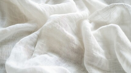 Poster - White Soft Cotton Fabric Texture : Generative AI