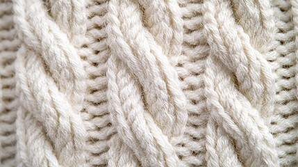 Poster - White Knitted Fabric Texture : Generative AI