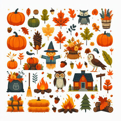 Wall Mural - Autumn / Fall Icons