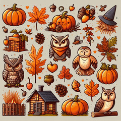 Canvas Print - Autumn / Fall Icons