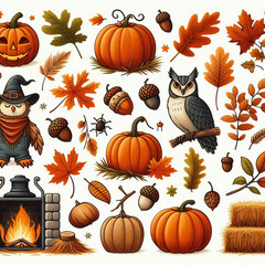 Wall Mural - Autumn / Fall Icons