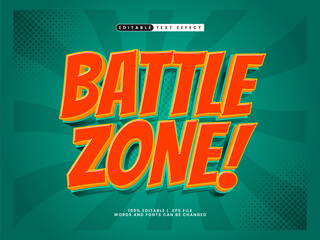 Wall Mural - battle zone editable text effect with comic and superhero style