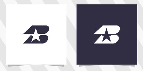 letter b with star logo design vector