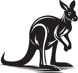 Wall Mural - kangaroo Silhouette isolated on a white background Minimalist kangaroo vector shape