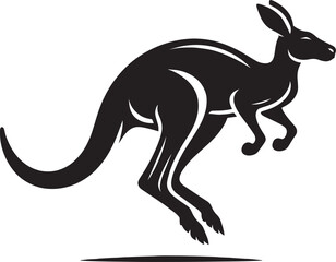 Wall Mural - kangaroo Silhouette isolated on a white background Minimalist kangaroo vector shape