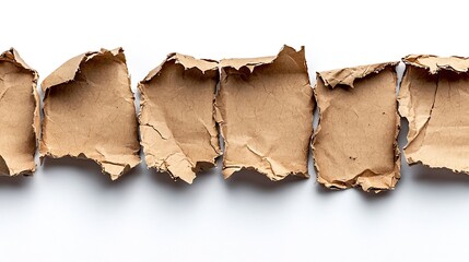 Aufkleber - Torn Cardboard Surface Isolated on White Background : Generative AI