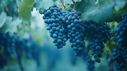 Poster - Vine Grapes Background : Generative AI