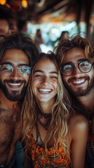 Group of happy friends enjoying time together and laughing joyfully