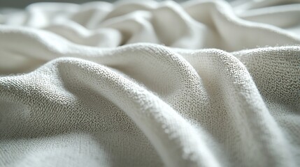 Poster - White Cotton Wool Fabric Texture : Generative AI