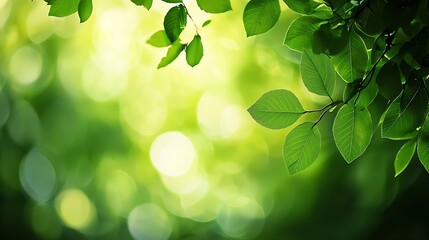 Fototapete - Green Nature Blurred Background : Generative AI