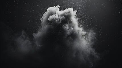 Poster - Abstract Black Background Cloud of Dust : Generative AI