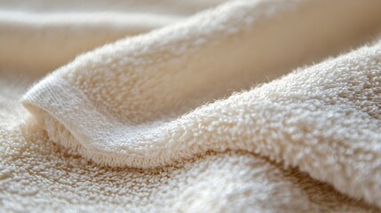 Poster - White Synthetic Woolen Towel Texture : Generative AI