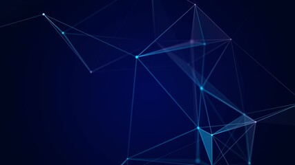 Wall Mural - connection of colored lines and shapes in space. big data visualization. digital background. 3d rend