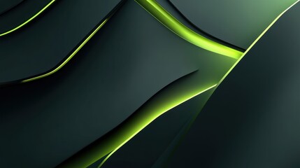 Abstract Green and Black Geometric Background
