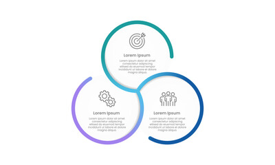 3 circular elements infographic for business process. business presentation, workflow and strategy. 