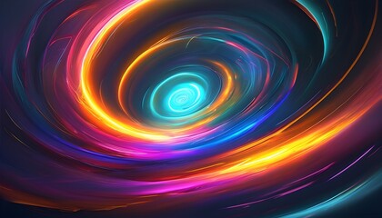 Futuristic abstract digital vortex radiating colorful light streaks in a captivating display of energy and movement