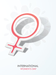Wall Mural - International Women's Day celebration with female symbol.