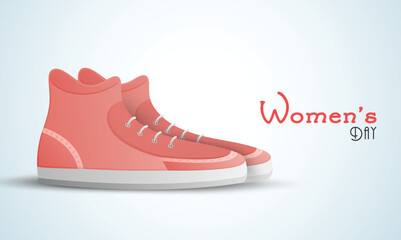 Wall Mural - Happy Women's Day celebration with trendy shoes.