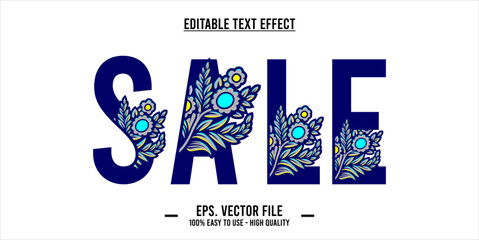 Canvas Print - sales text effect template with editable 3d style font effect. eps vector file