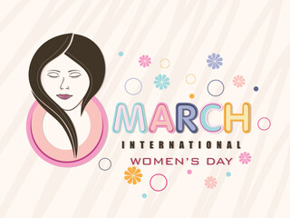 Wall Mural - Greeting card design for International Women's Day celebration.