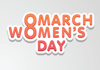 Wall Mural - Poster or banner design for Women's Day celebration.