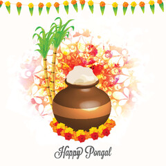 Traditional mud pot for Happy Pongal celebration.