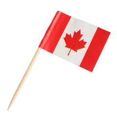 Poster - Small paper flag of Canada isolated on white