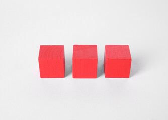 Sticker - Many red wooden cubes isolated on white