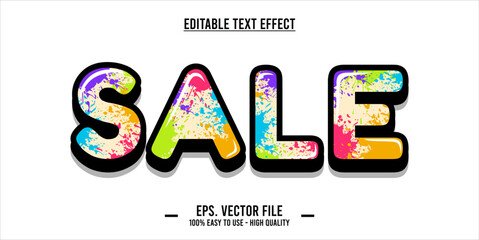 Wall Mural - sales text effect template with editable 3d style font effect. eps vector file