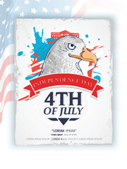 Wall Mural - American national bird eagle for Independence Day celebration.