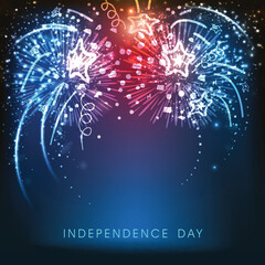 Sticker - American Independence Day celebration background with fireworks.