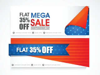 Wall Mural - American Independence Day celebration Sale website header or banner.