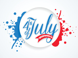 Wall Mural - Glossy sticky for American Independence Day celebration.