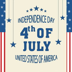 Sticker - Greeting card for American Independence Day.