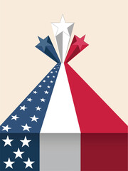 Wall Mural - American Independence Day celebration with creative stars.