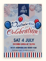 Wall Mural - American Independence Day invitation card.