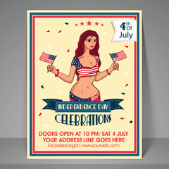 Sticker - American Independence Day invitation card.