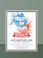 Sticker - American Independence Day invitation card.