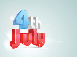 Wall Mural - American Independence Day celebration wih 3D text.