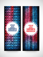 Sticker - Website banner set for American Independence Day celebration.