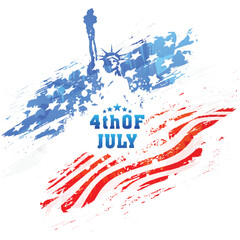 Wall Mural - American Independence Day celebration with statue of liberty.