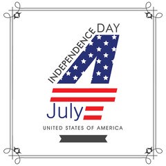 Wall Mural - American Independence Day greeting card.