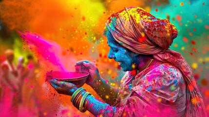 Wall Mural - Indian holi festival wallpaper