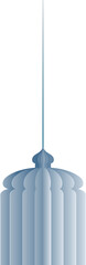 Wall Mural - Isolated Hanging Arabic Grey Lantern Element in Paper Cut.
