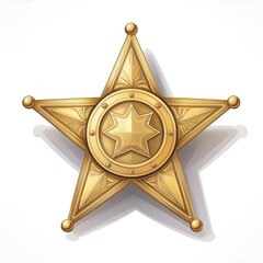 sheriff star, badge - vector illustration