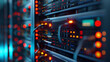 © vectorhot - Hosting Provider Concept. Technical support of Internet provider, maintains datacenter work, monitors traffic and security system.